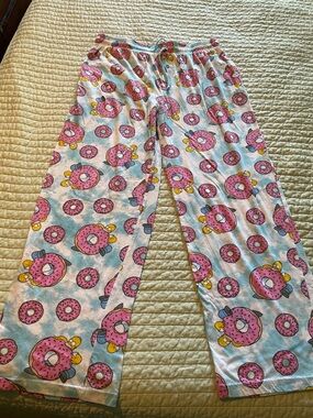 LG Homer Simpson Pink Donut Print Men's Pajama Pants